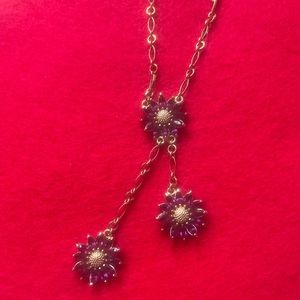 Faux Purple Amethyst Pendant Necklace -NWOT